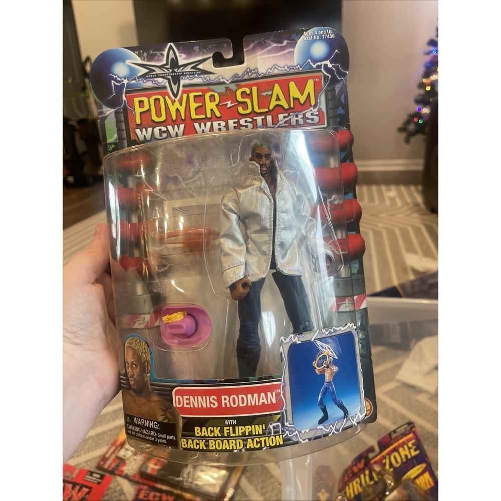 WCW Power Slam DENNIS RODMAN Wrestling Back Flippin' Wrestlers 2000 Toybiz